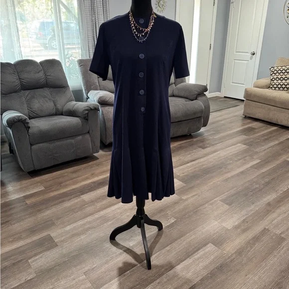 leslie fay dresses Vintage 50s Yellow Textured Polyester LESLIE FAY Button Up Cap Sleeve Midi Dress main image 1